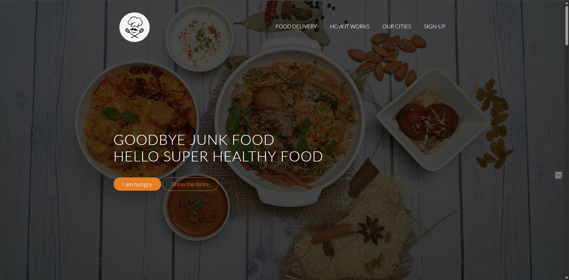 MyFoodProject website preview